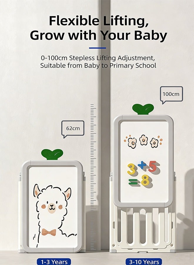 بيوينتي رف تخزين ألعاب الأطفال، منظم تخزين كتب ألعاب الأطفال مع 8 صناديق بلاستيكية، 4 أرفف كتب ورف واحد، مناسب لغرفة اللعب وغرفة النوم وغرفة الأطفال - Image 4